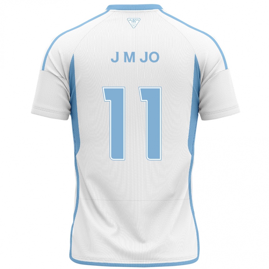 Enfant Football Maillot Min-Jae Jo #11 Blanc Bleu Tenues Extérieur 2024/25