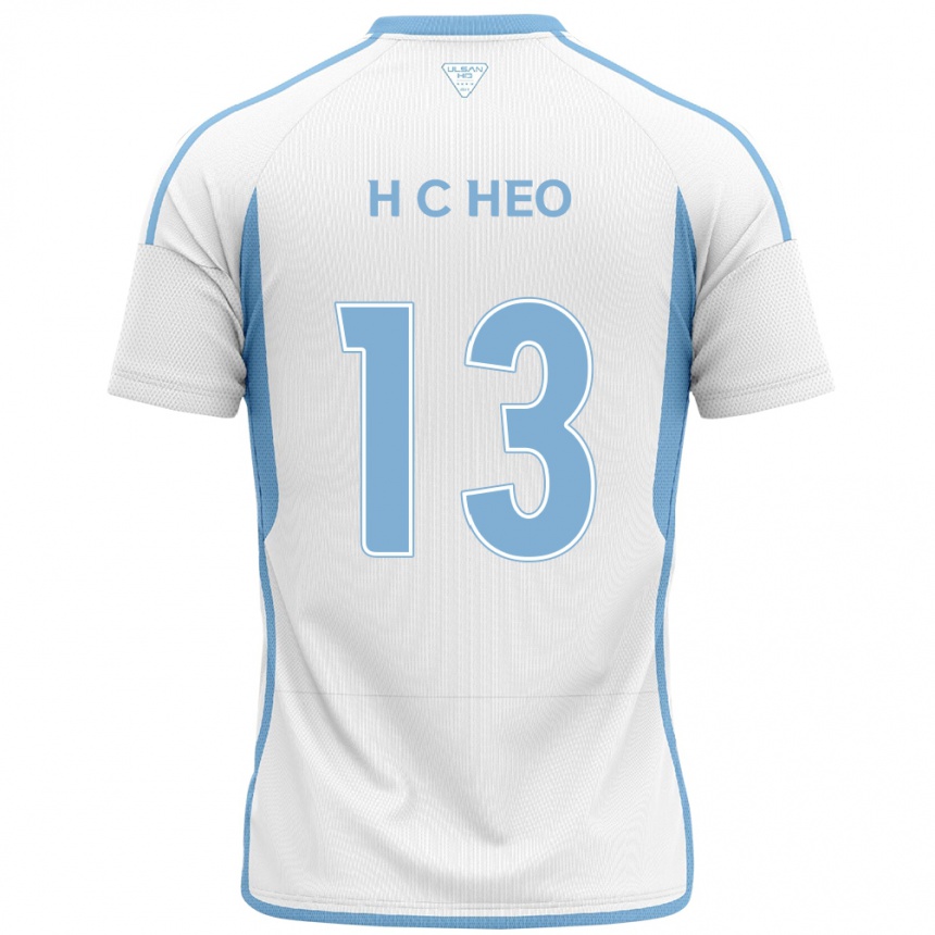 Enfant Football Maillot Chan-Hoe Heo #13 Blanc Bleu Tenues Extérieur 2024/25