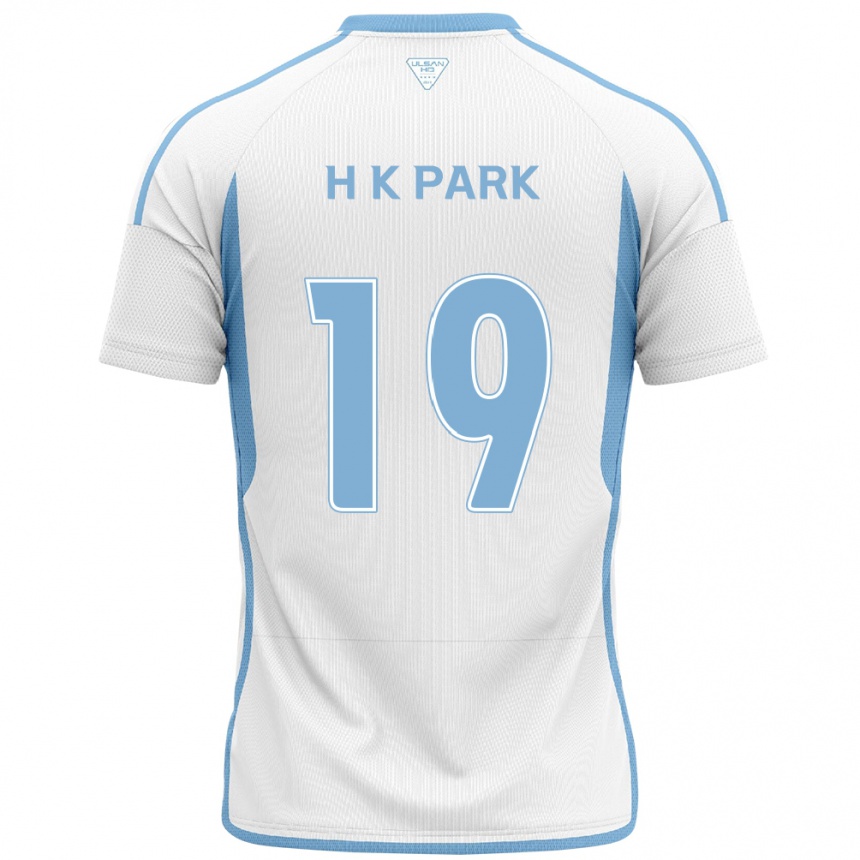 Enfant Football Maillot Kang-Hyun Park #19 Blanc Bleu Tenues Extérieur 2024/25