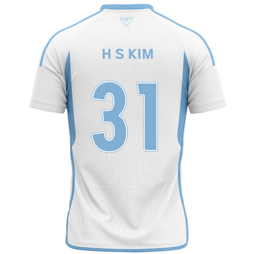 Enfant Football Maillot Se-Hyoung Kim #31 Blanc Bleu Tenues Extérieur 2024/25