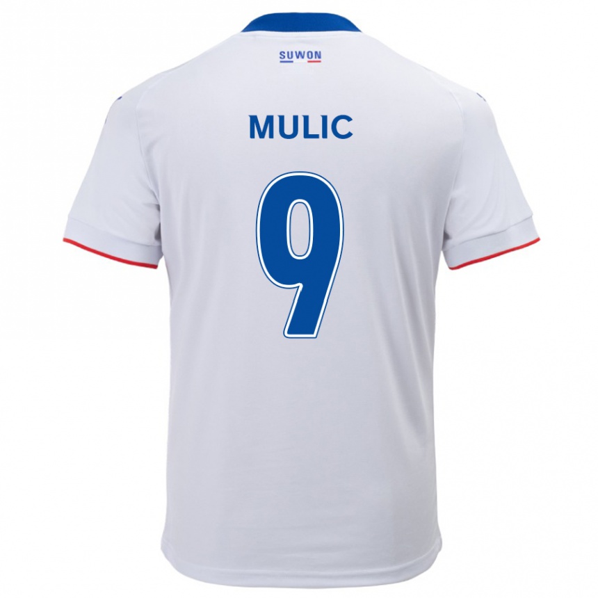 Enfant Football Maillot Fejsal Mulic #9 Blanc Bleu Tenues Extérieur 2024/25