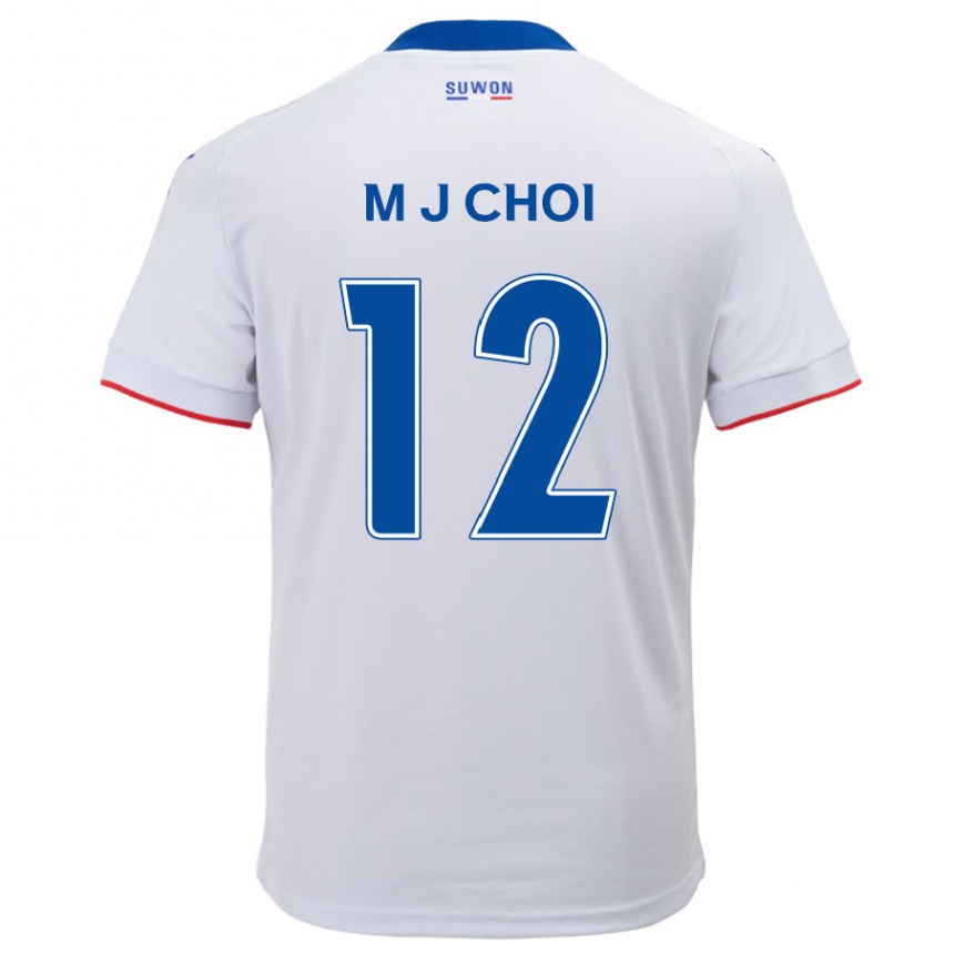 Enfant Football Maillot Ji-Moog Choi #12 Blanc Bleu Tenues Extérieur 2024/25