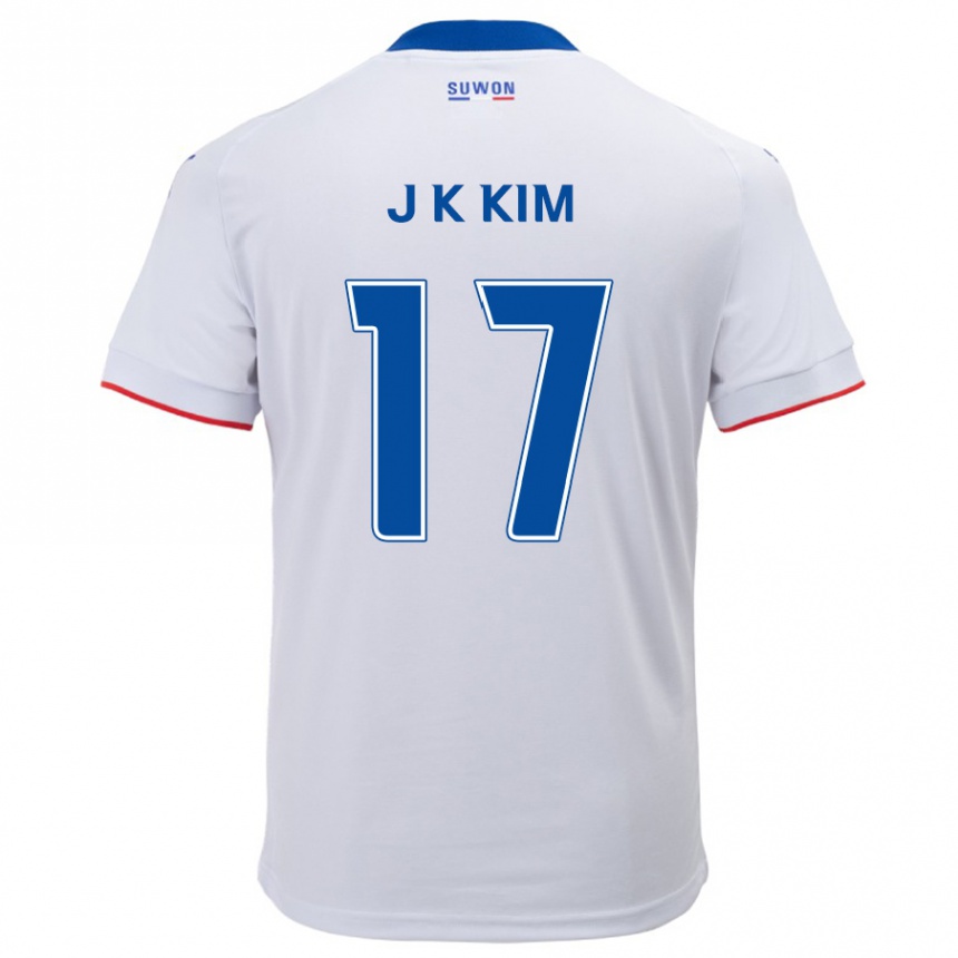 Enfant Football Maillot Kyeong-Jung Kim #17 Blanc Bleu Tenues Extérieur 2024/25