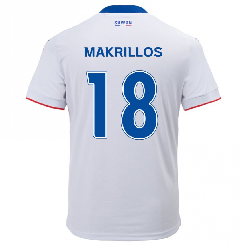 Enfant Football Maillot Peter Makrillos #18 Blanc Bleu Tenues Extérieur 2024/25