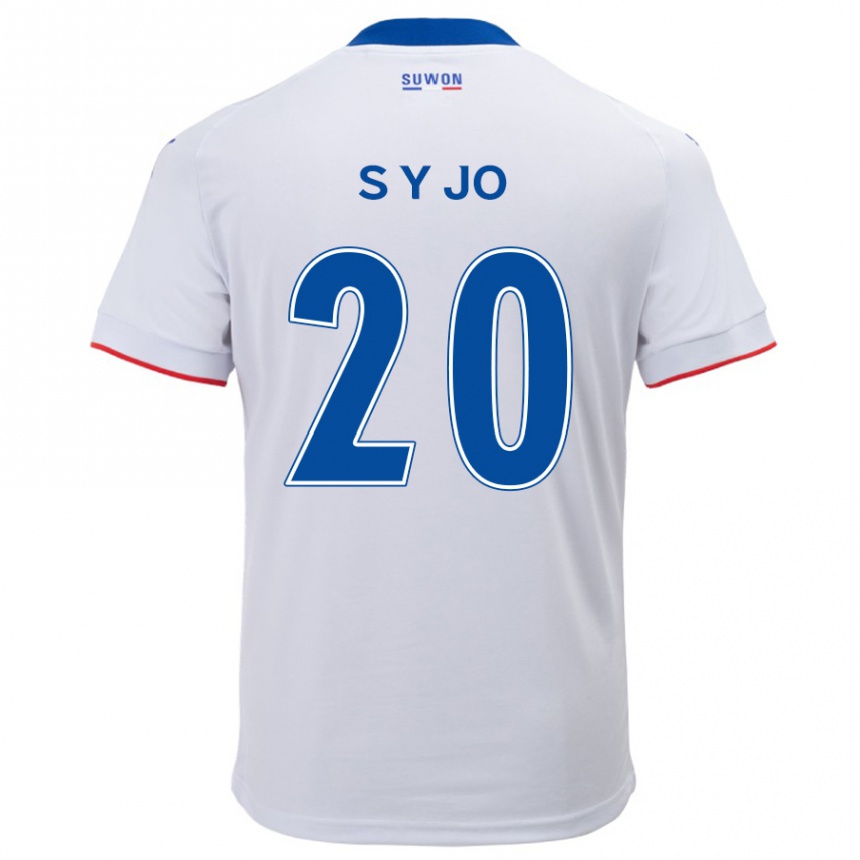 Enfant Football Maillot Yun-Seong Jo #20 Blanc Bleu Tenues Extérieur 2024/25