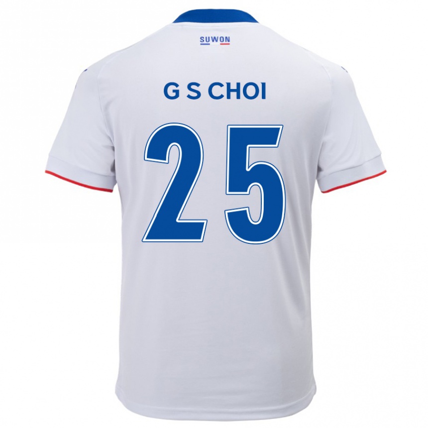 Enfant Football Maillot Sung-Geun Choi #25 Blanc Bleu Tenues Extérieur 2024/25