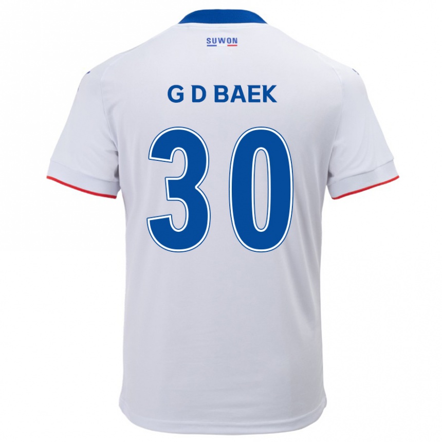 Enfant Football Maillot Dong-Gyu Baek #30 Blanc Bleu Tenues Extérieur 2024/25