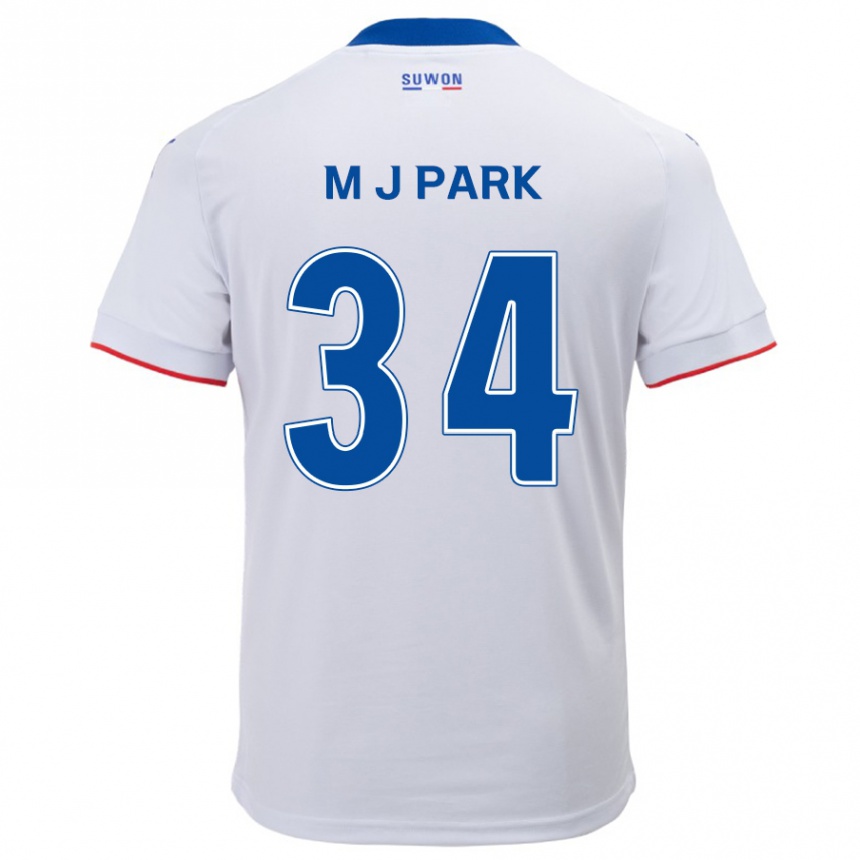 Enfant Football Maillot Ji-Min Park #34 Blanc Bleu Tenues Extérieur 2024/25