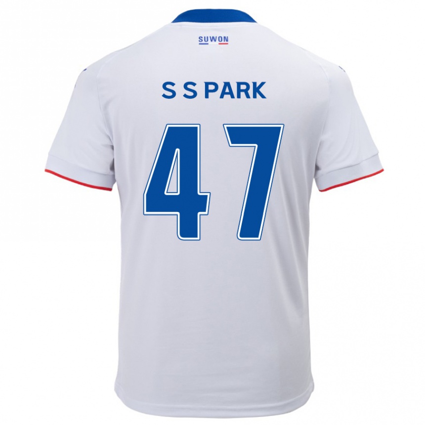 Enfant Football Maillot Seung-Soo Park #47 Blanc Bleu Tenues Extérieur 2024/25