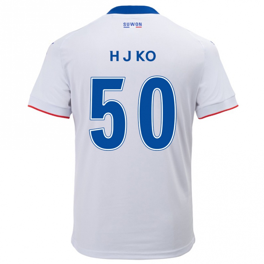 Enfant Football Maillot Jong-Hyun Ko #50 Blanc Bleu Tenues Extérieur 2024/25