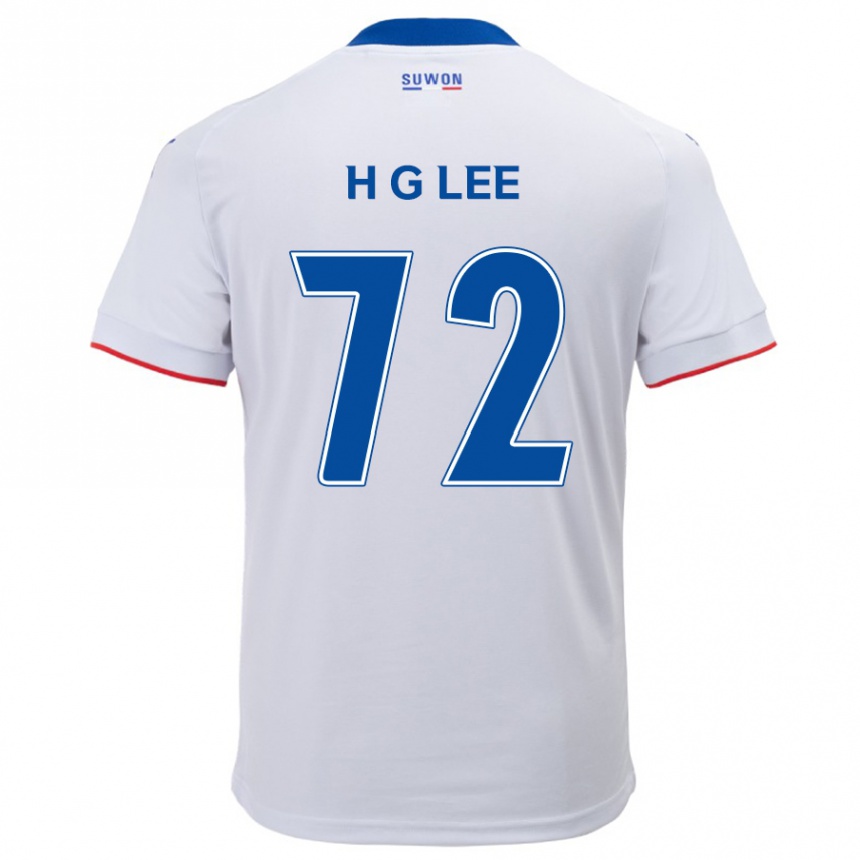 Enfant Football Maillot Geon-Hee Lee #72 Blanc Bleu Tenues Extérieur 2024/25