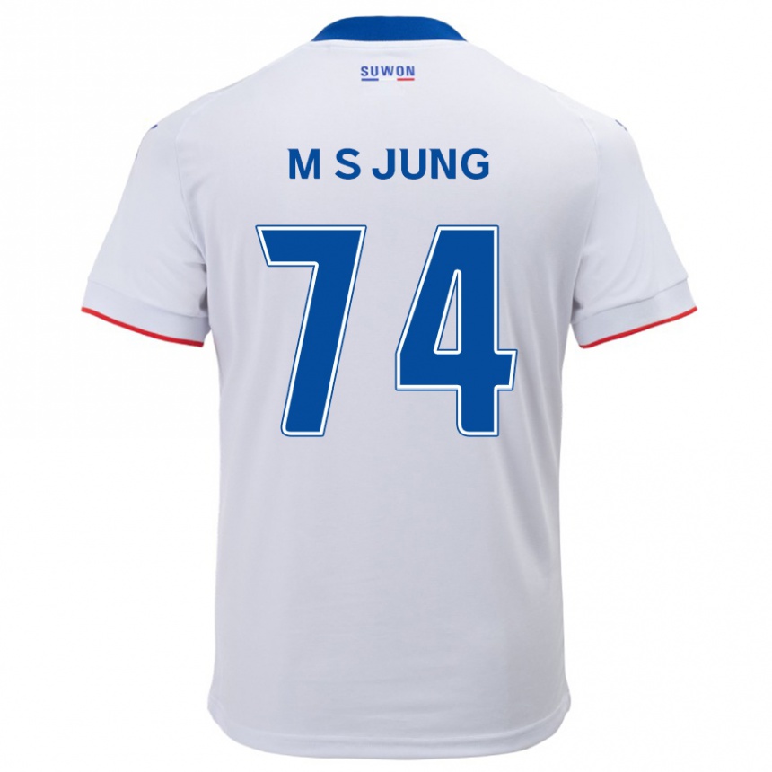 Enfant Football Maillot Sung-Min Jung #74 Blanc Bleu Tenues Extérieur 2024/25