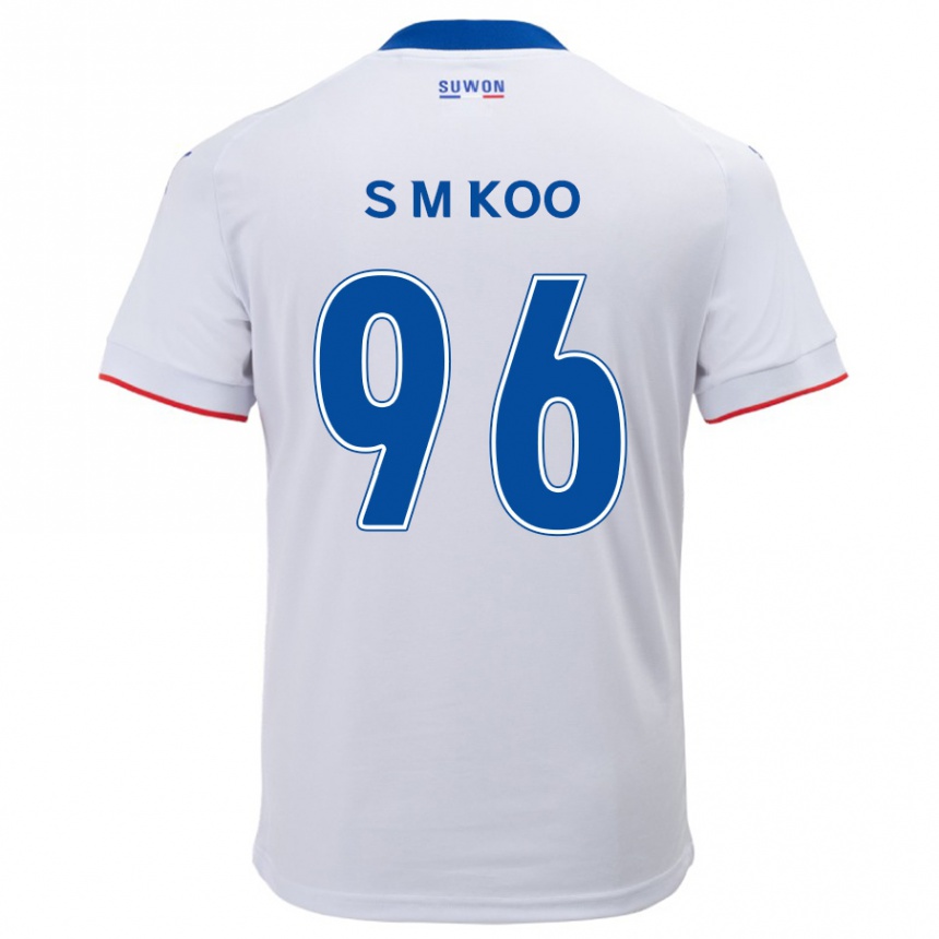 Enfant Football Maillot Min-Seo Koo #96 Blanc Bleu Tenues Extérieur 2024/25