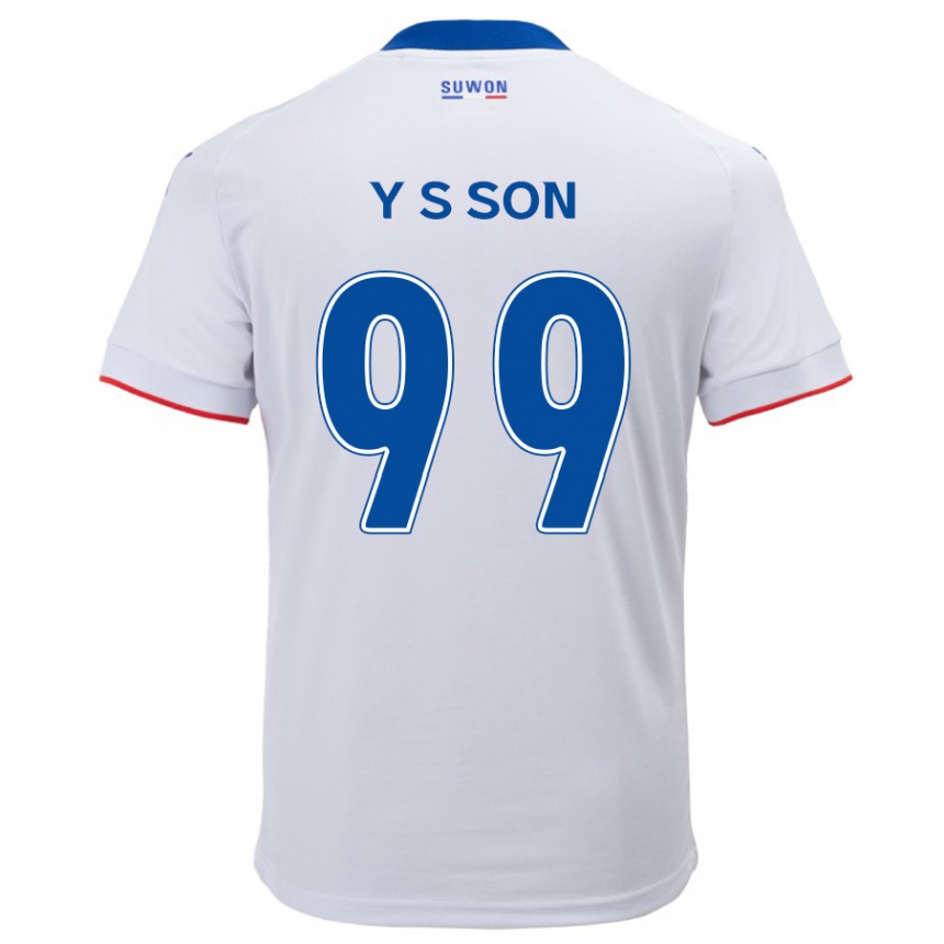 Enfant Football Maillot Suk-Yong Son #99 Blanc Bleu Tenues Extérieur 2024/25