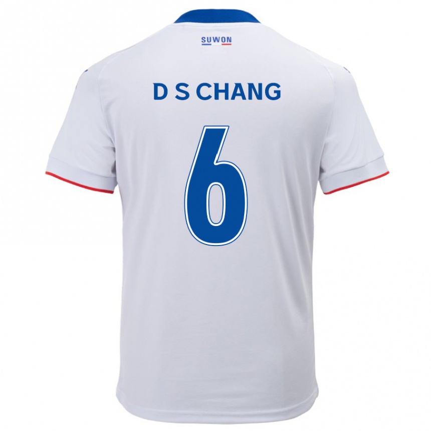 Enfant Football Maillot Se-Dong Chang #6 Blanc Bleu Tenues Extérieur 2024/25