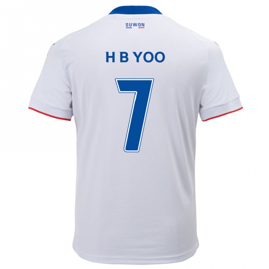 Enfant Football Maillot Byung-Heon Yoo #7 Blanc Bleu Tenues Extérieur 2024/25