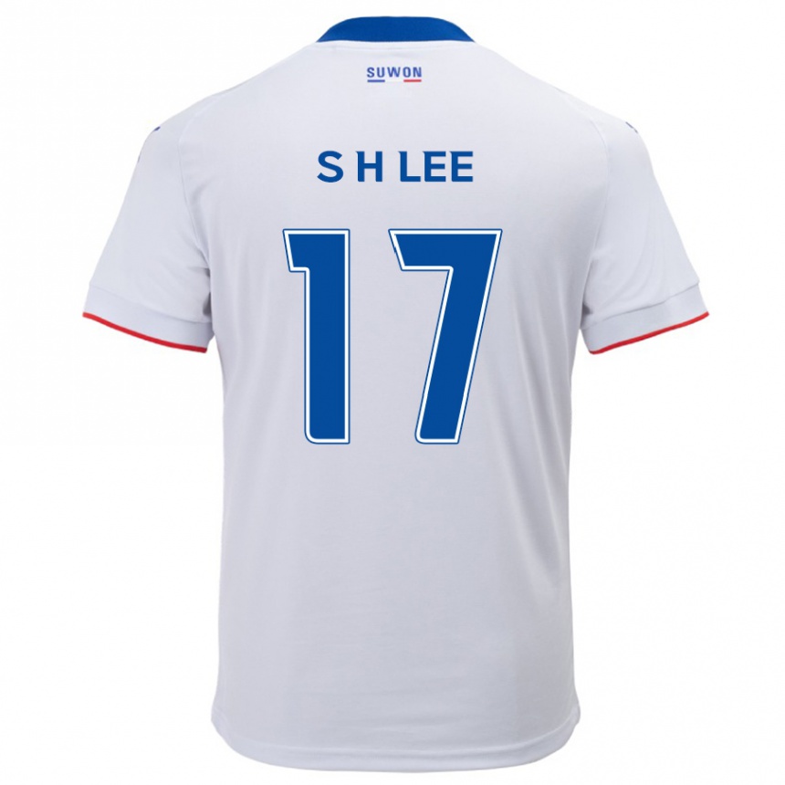 Enfant Football Maillot Hyun-Seo Lee #17 Blanc Bleu Tenues Extérieur 2024/25