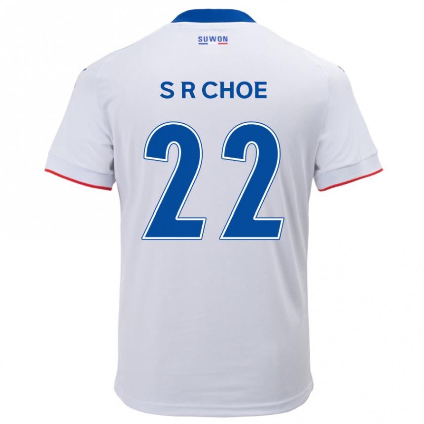 Enfant Football Maillot Ryun-Seong Choe #22 Blanc Bleu Tenues Extérieur 2024/25