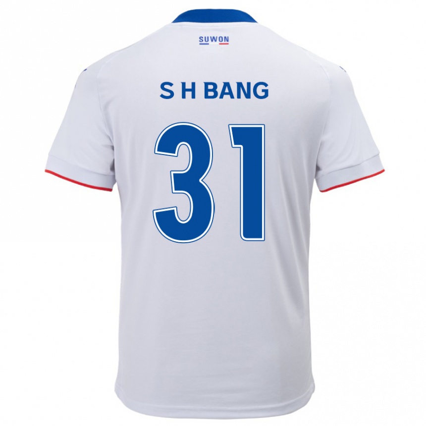 Enfant Football Maillot Hee-Sang Bang #31 Blanc Bleu Tenues Extérieur 2024/25