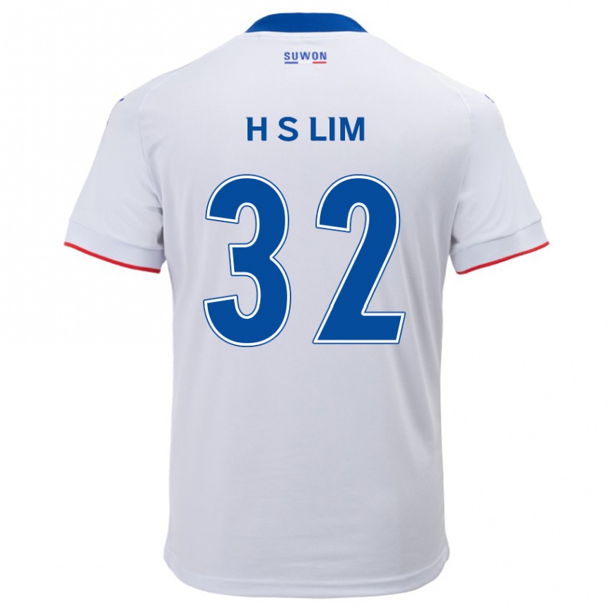 Enfant Football Maillot Seong-Hyeon Lim #32 Blanc Bleu Tenues Extérieur 2024/25