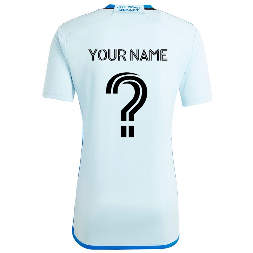 Enfant Football Maillot Votre Nom #0 Glace Bleue Tenues Extérieur 2024/25