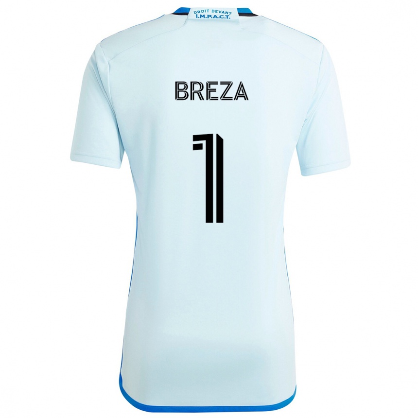 Enfant Football Maillot Sebastian Breza #1 Glace Bleue Tenues Extérieur 2024/25