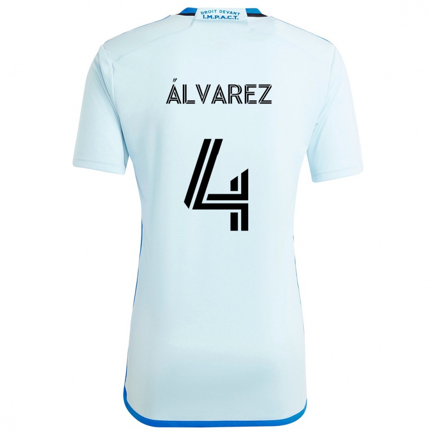 Enfant Football Maillot Fernando Álvarez #4 Glace Bleue Tenues Extérieur 2024/25