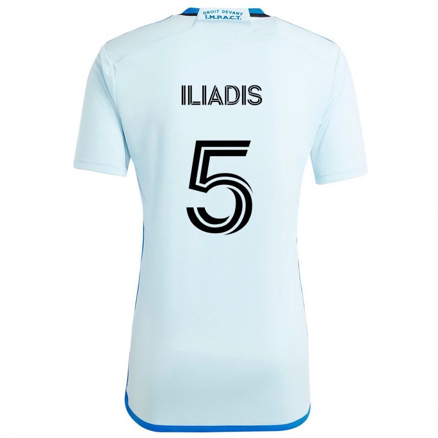 Enfant Football Maillot Ilias Iliadis #5 Glace Bleue Tenues Extérieur 2024/25