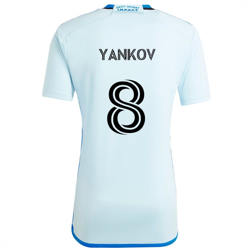 Enfant Football Maillot Dominik Yankov #8 Glace Bleue Tenues Extérieur 2024/25