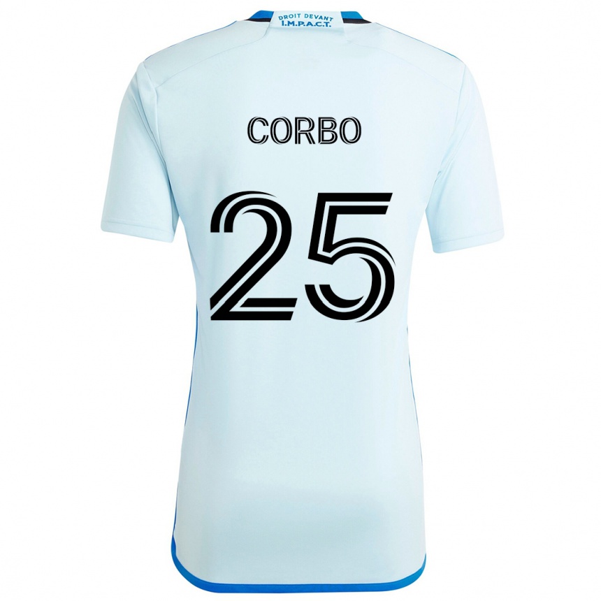 Enfant Football Maillot Gabriele Corbo #25 Glace Bleue Tenues Extérieur 2024/25