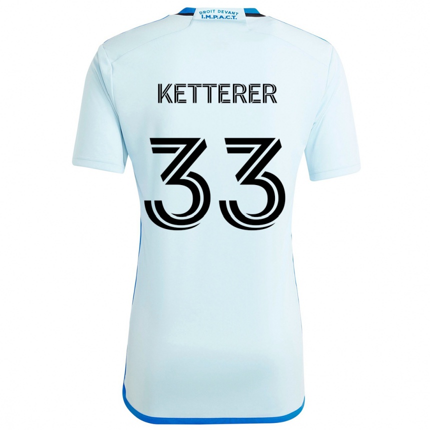 Enfant Football Maillot Logan Ketterer #33 Glace Bleue Tenues Extérieur 2024/25