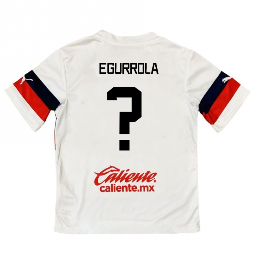 Enfant Football Maillot Luis Egurrola #0 Blanc Rouge Tenues Extérieur 2024/25