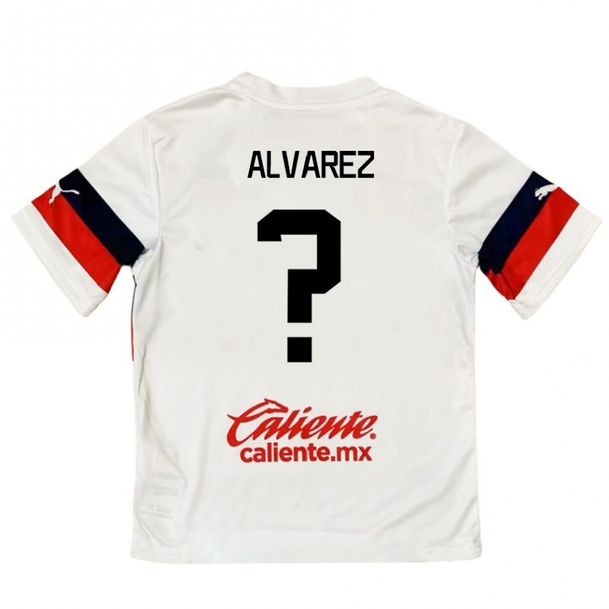 Enfant Football Maillot Sergio Álvarez #0 Blanc Rouge Tenues Extérieur 2024/25