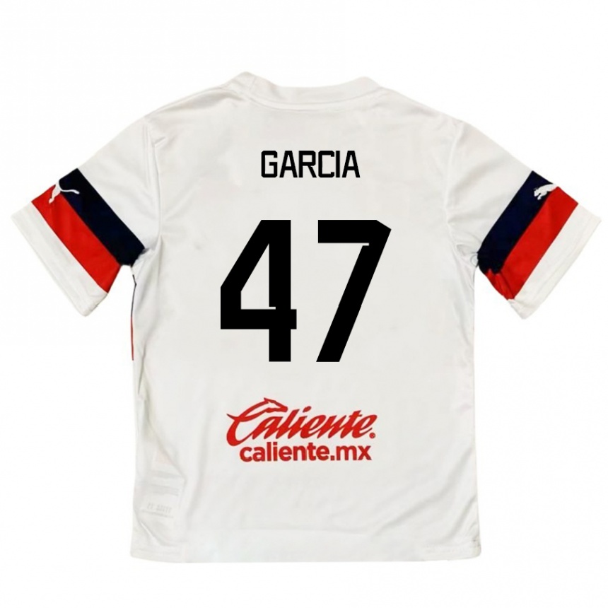 Enfant Football Maillot Gael García #47 Blanc Rouge Tenues Extérieur 2024/25