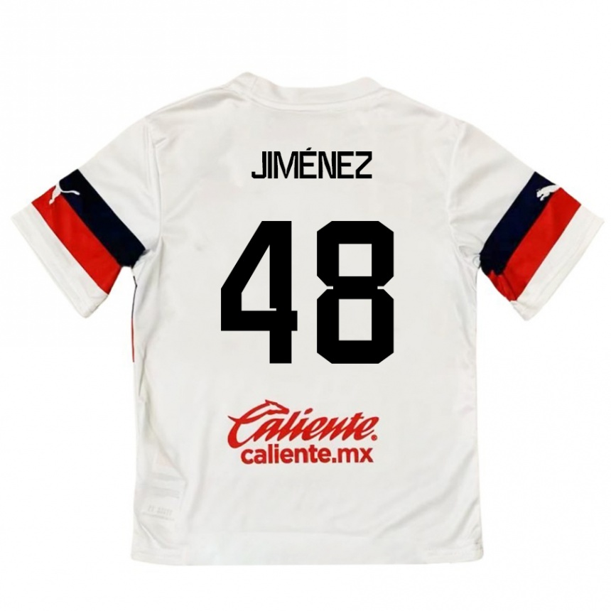 Enfant Football Maillot Leonardo Jiménez #48 Blanc Rouge Tenues Extérieur 2024/25