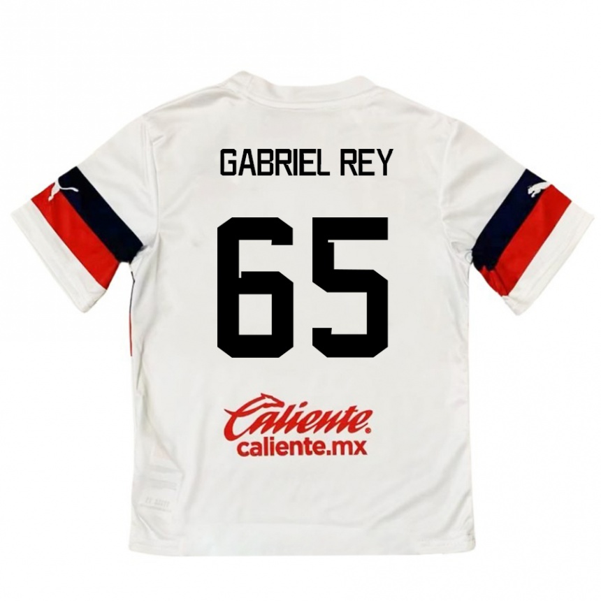 Enfant Football Maillot Luis Gabriel Rey #65 Blanc Rouge Tenues Extérieur 2024/25