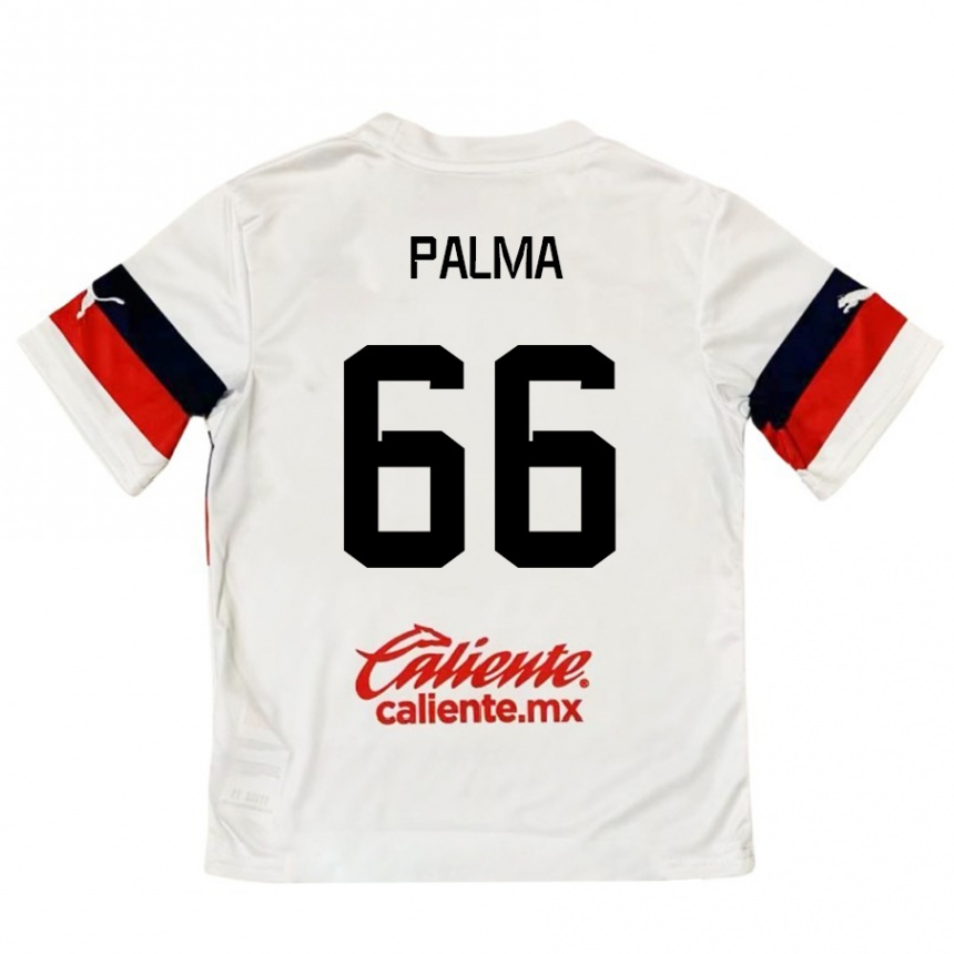 Enfant Football Maillot Arturo Palma #66 Blanc Rouge Tenues Extérieur 2024/25