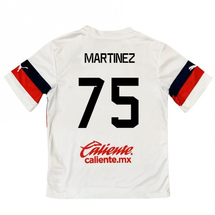 Enfant Football Maillot Isaac Martínez #75 Blanc Rouge Tenues Extérieur 2024/25