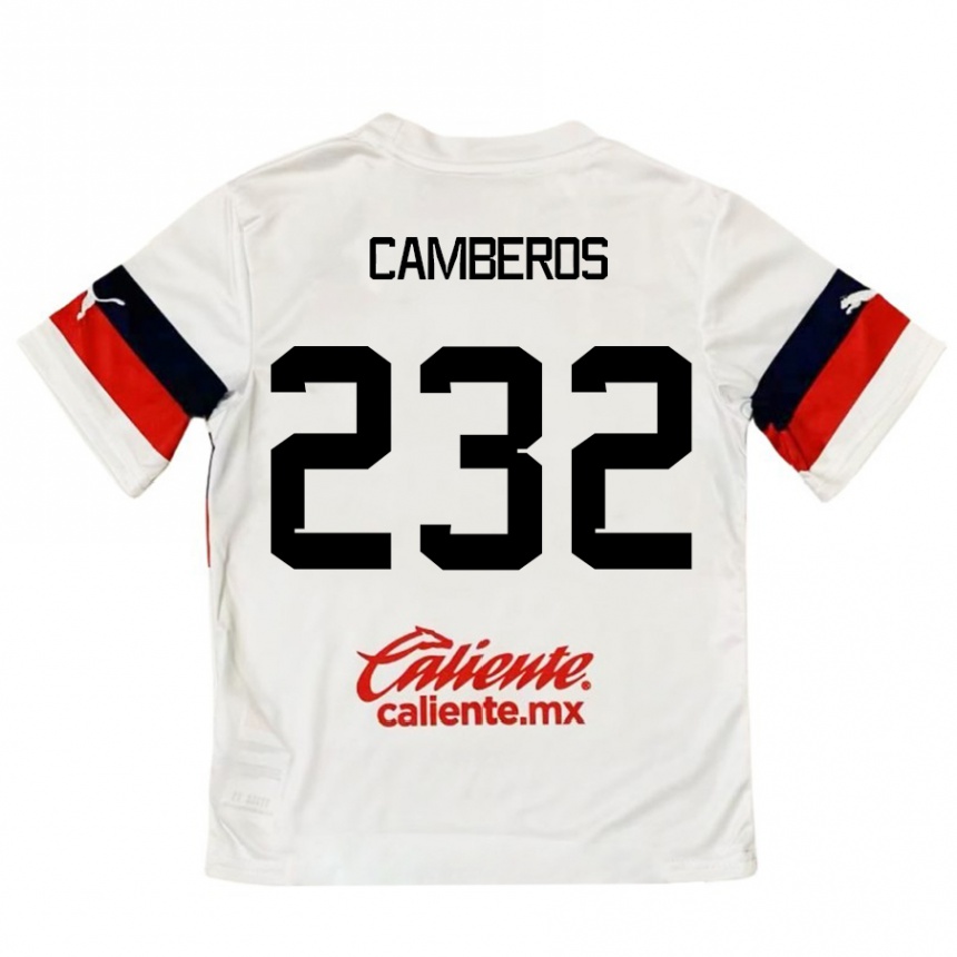 Enfant Football Maillot Hugo Camberos #232 Blanc Rouge Tenues Extérieur 2024/25