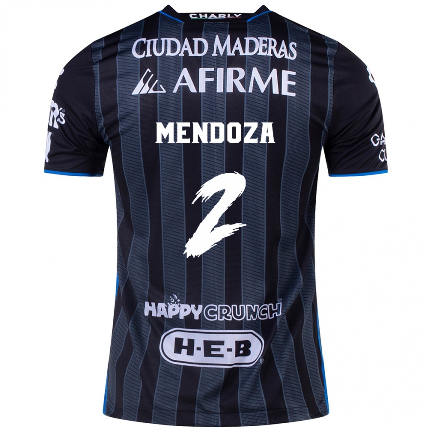 Enfant Football Maillot Omar Mendoza #2 Blanc Noir Tenues Extérieur 2024/25