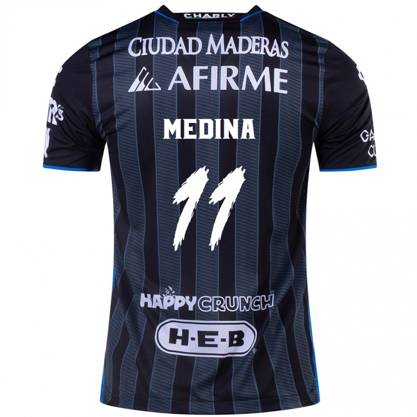 Enfant Football Maillot Alan Medina #11 Blanc Noir Tenues Extérieur 2024/25