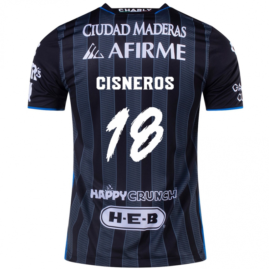 Enfant Football Maillot Ronaldo Cisneros #18 Blanc Noir Tenues Extérieur 2024/25