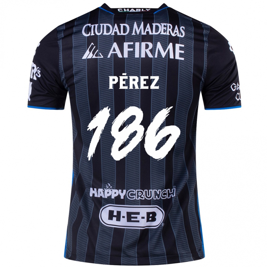 Enfant Football Maillot José Pérez #186 Blanc Noir Tenues Extérieur 2024/25