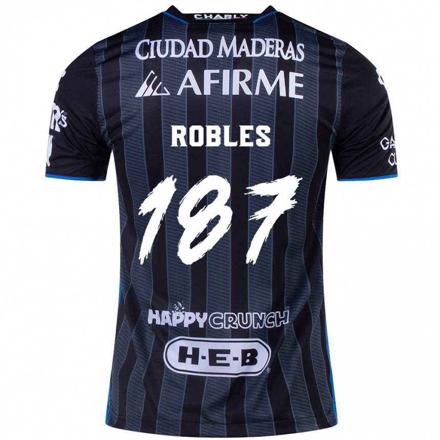 Enfant Football Maillot Juan Robles #187 Blanc Noir Tenues Extérieur 2024/25