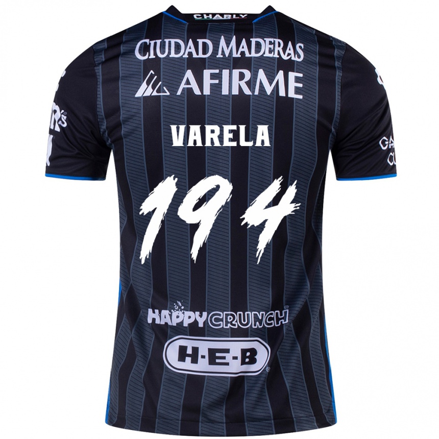 Enfant Football Maillot José Varela #194 Blanc Noir Tenues Extérieur 2024/25