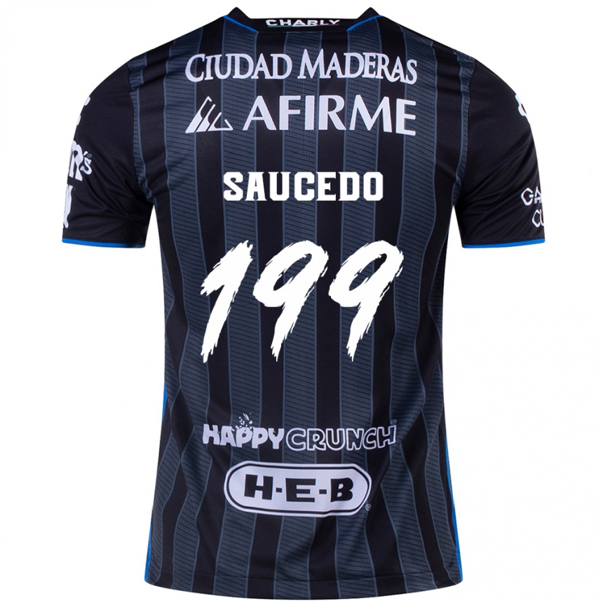 Enfant Football Maillot Christian Saucedo #199 Blanc Noir Tenues Extérieur 2024/25