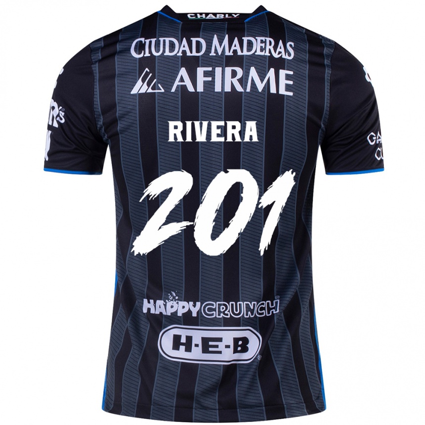 Enfant Football Maillot Christian Rivera #201 Blanc Noir Tenues Extérieur 2024/25