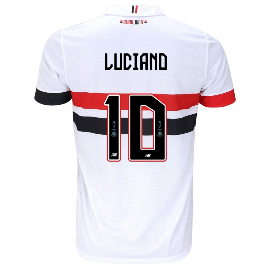 Homme Football Maillot Luciano #10 Blanc Rouge Noir Tenues Domicile 2024/25