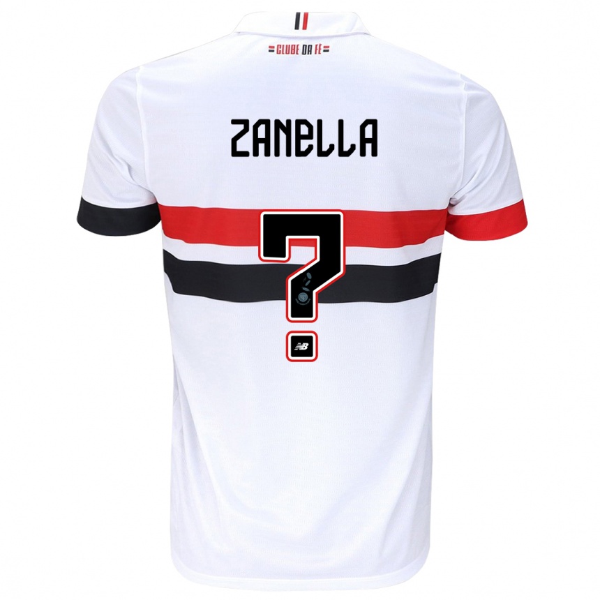 Homme Football Maillot Matheus Zanella #0 Blanc Rouge Noir Tenues Domicile 2024/25