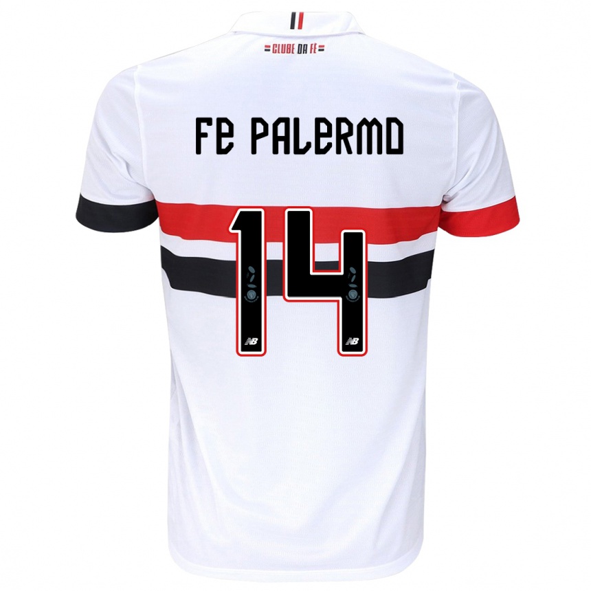 Homme Football Maillot Fe Palermo #14 Blanc Rouge Noir Tenues Domicile 2024/25